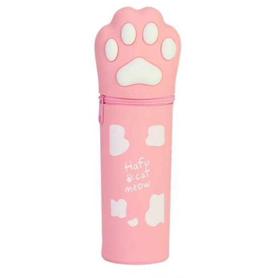 Κασετίνα Σιλικόνης - Pink Hafu Cat Meow Κασετίνα Σιλικόνης - Pink Hafu Cat Meow